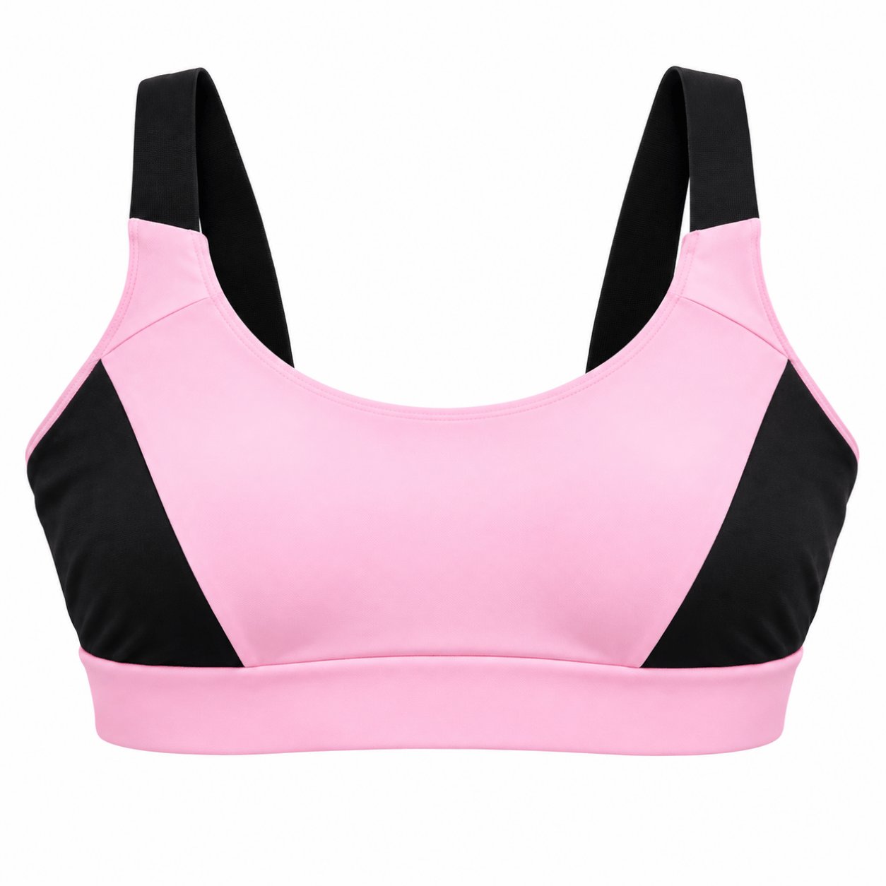 Top feminino academia em elastano preto visto de frente