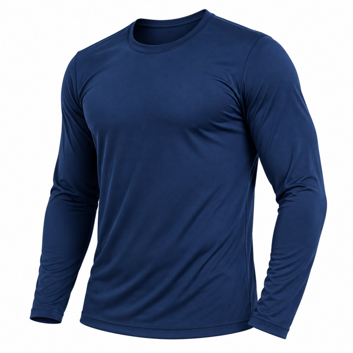 Frente da camiseta proteção UV 50+ manga longa vestida em modelo