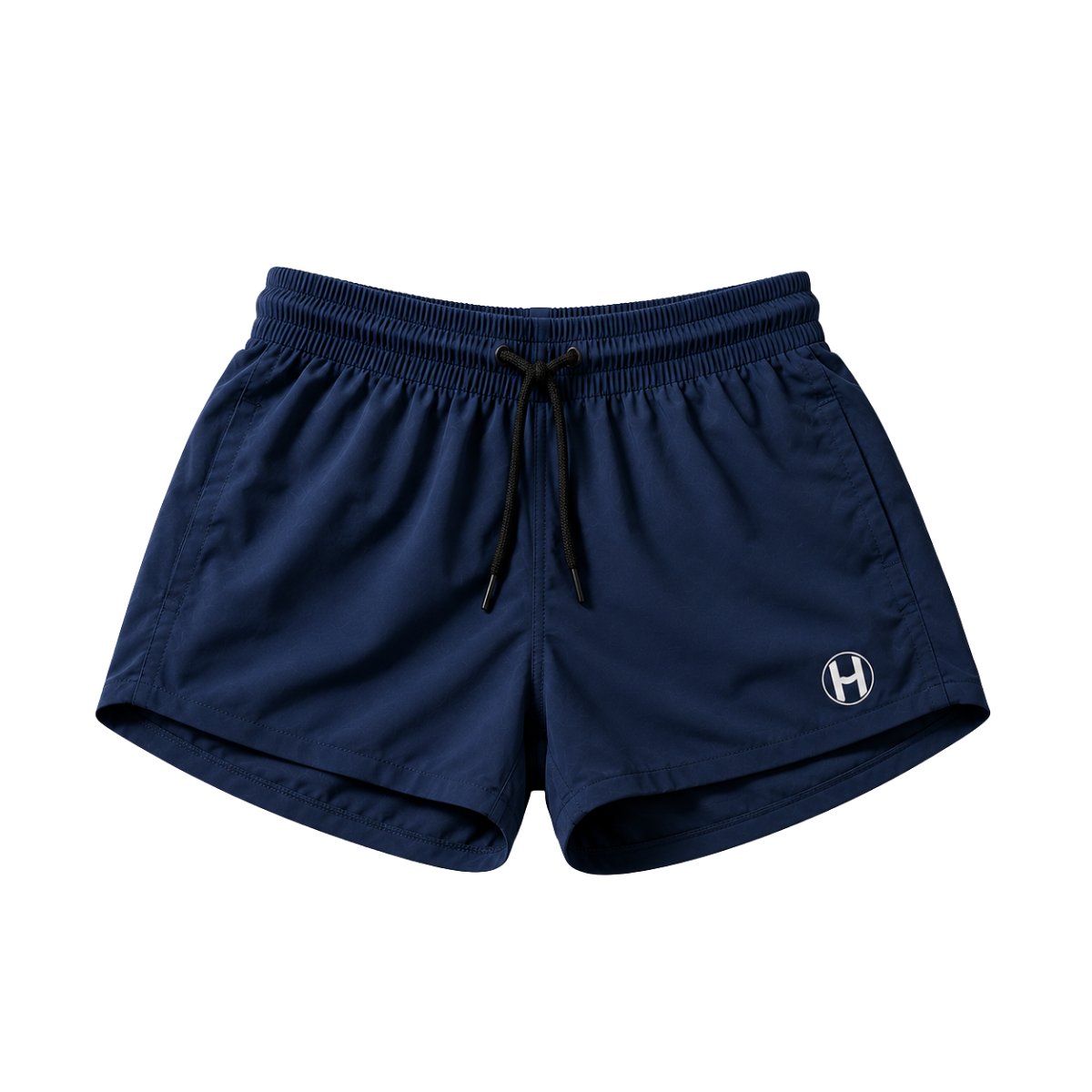 Frente do short tactel feminino vestindo modelo na cor preta
