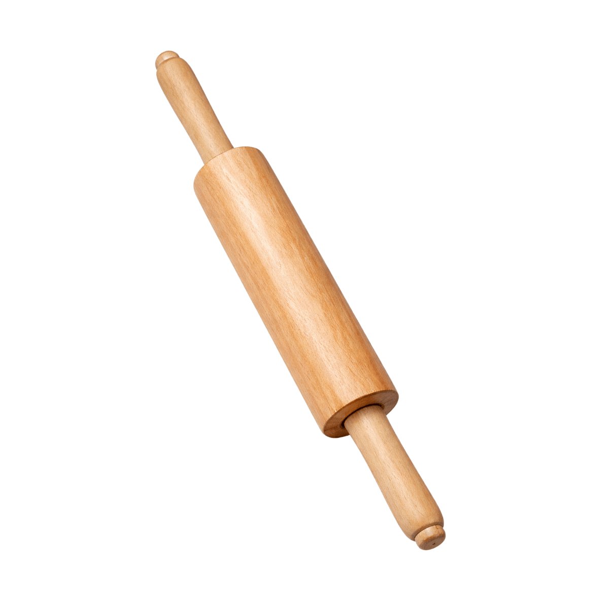 Rolo de massa de madeira maciça de 43 cm sob bancada de cozinha